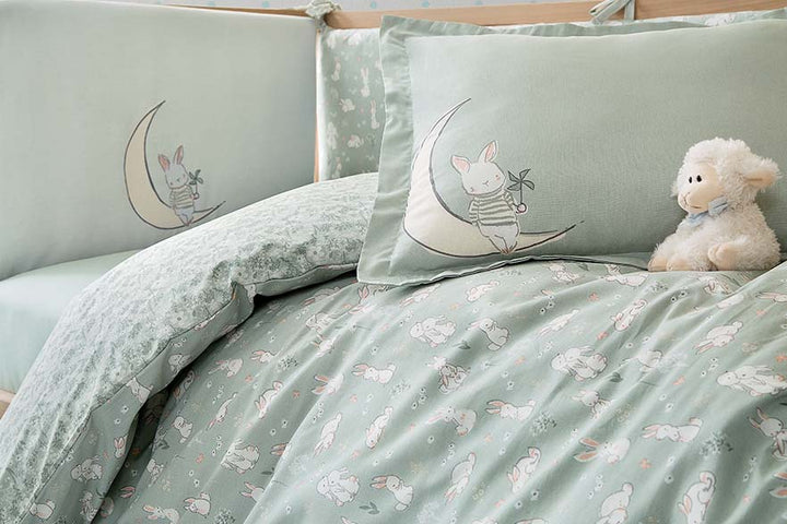 Set přikrývky a polštáře do dětské postýlky Rabbit, povlečení, prostěradla a povlaků na polštář