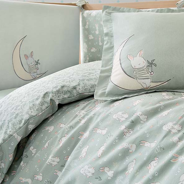 Set přikrývky a polštáře do dětské postýlky Rabbit, povlečení, prostěradla a povlaků na polštář