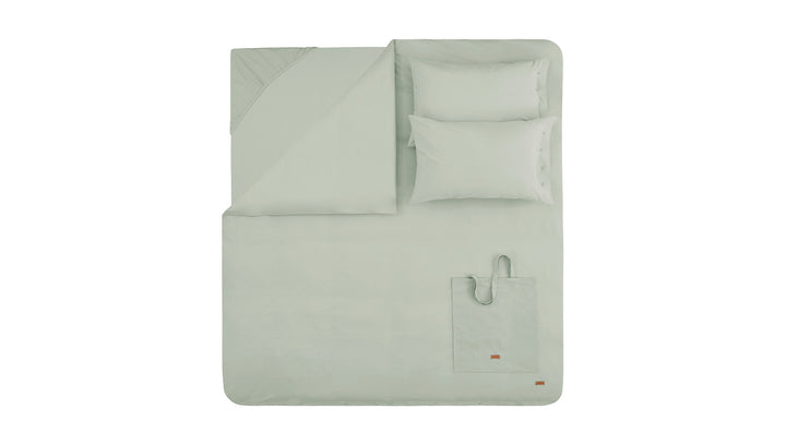 Duvet Cover Set Plain, 100% Renforcé Cotton, Light Green, 160x220 cm