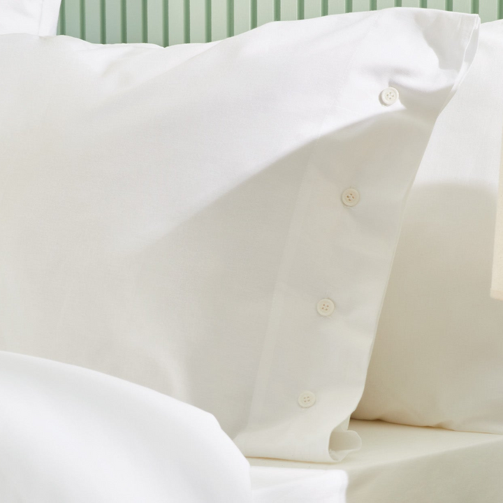 Duvet Cover Set Plain, 100% Renforcé Cotton, White, 160x220 cm
