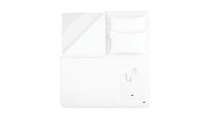 Duvet Cover Set Plain, 100% Renforcé Cotton, White, 160x220 cm