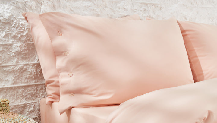 Duvet Cover Set Plain, 100% Renforcé Cotton, Pink, 240x220 cm