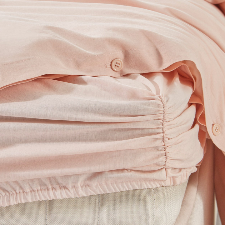 Duvet Cover Set Plain, 100% Renforcé Cotton, Pink, 160x220 cm