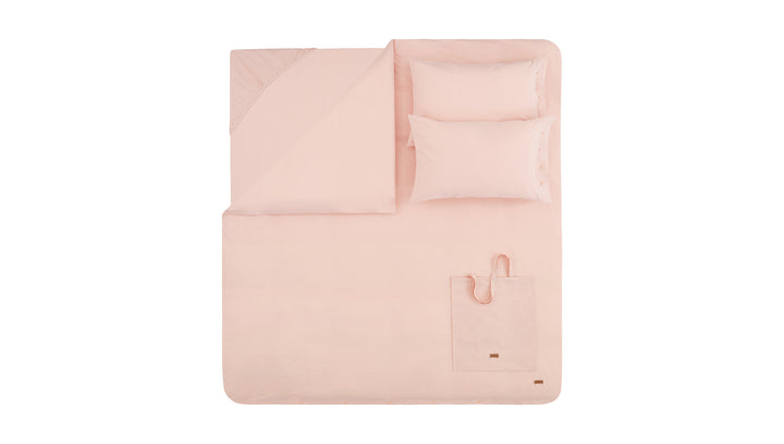 Duvet Cover Set Plain, 100% Renforcé Cotton, Pink, 160x220 cm