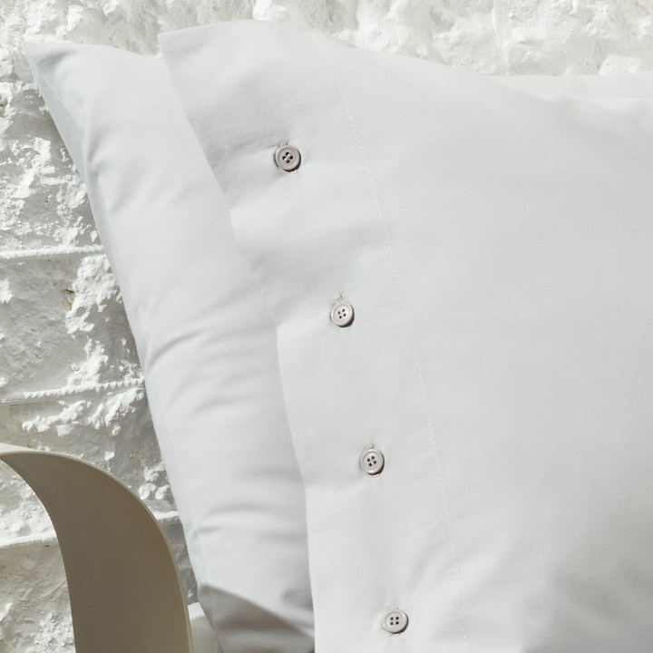 Duvet Cover Set Plain, 100% Renforcé Cotton, Grey, 160x220 cm