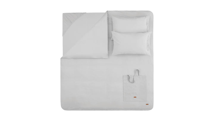 Duvet Cover Set Plain, 100% Renforcé Cotton, Grey, 160x220 cm