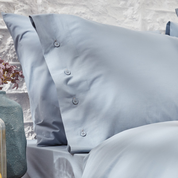 Duvet Cover Set Plain, 100% Renforcé Cotton, Light Blue, 200x220 cm