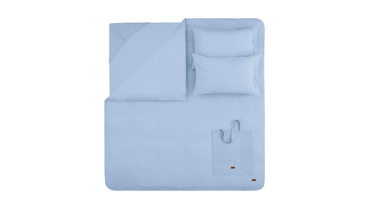 Duvet Cover Set Plain, 100% Renforcé Cotton, Light Blue, 200x220 cm