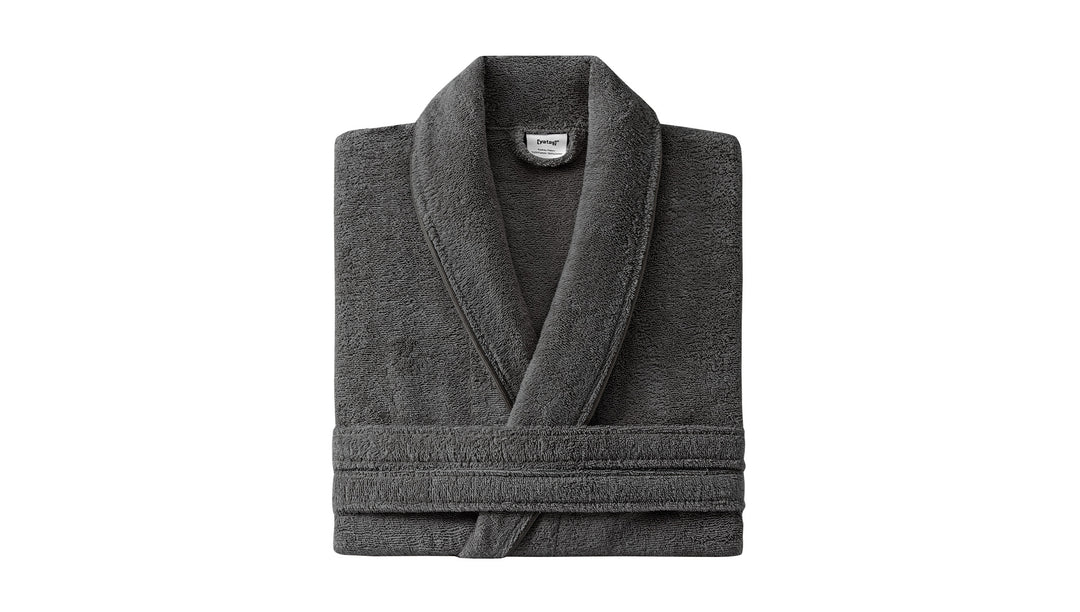 Classic Bathrobe Essentials, 100% Cotton Jersey, Anthracite, size S/M