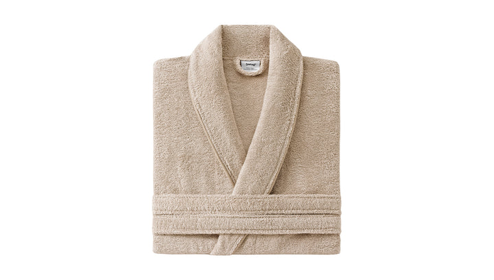 Classic Bathrobe Essentials, 100% Cotton Jersey, Beige, size L/XL