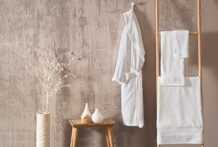 Classic Bathrobe Essentials, 100% Cotton Jersey, White, size L/XL