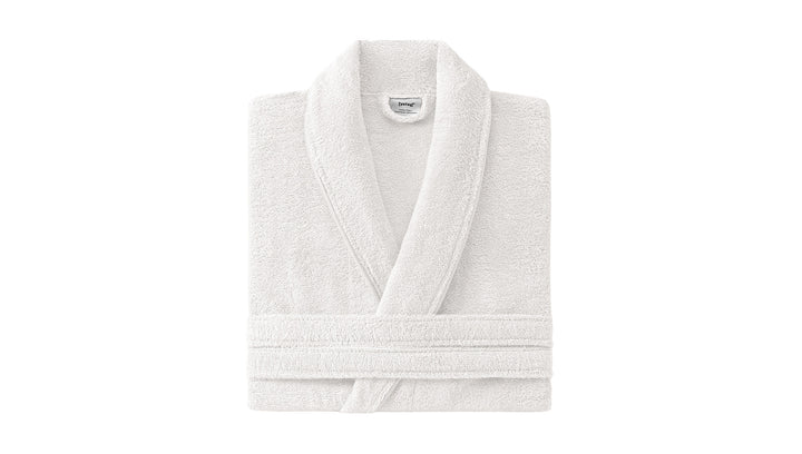 Classic Bathrobe Essentials, 100% Cotton Jersey, White, size S/M