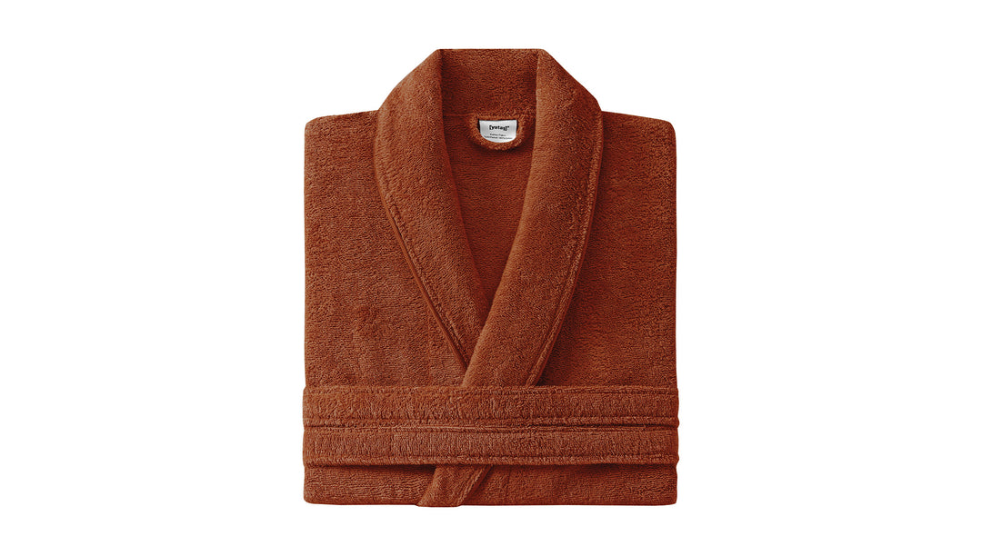 Classic Bathrobe Essentials, 100% Cotton Jersey, Brick, size L/XL