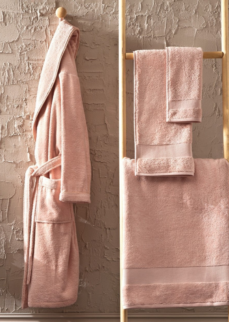 Classic Bathrobe Essentials, 100% Cotton Jersey, Pink, size L/XL