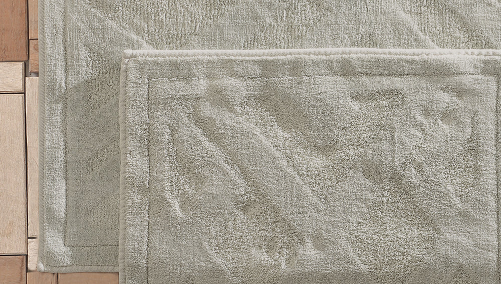 Milo Cotton Bath Mat Set, 2 pcs, Light Green, 60x100 cm + 50x60 cm