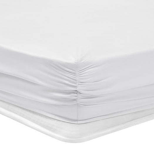 Shelly Maisy Fitted Sheet, Bamboo Sateen, white, 200x200 cm