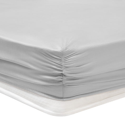 Shelly Maisy Fitted Sheet, Bamboo Sateen, grey, 90x200 cm