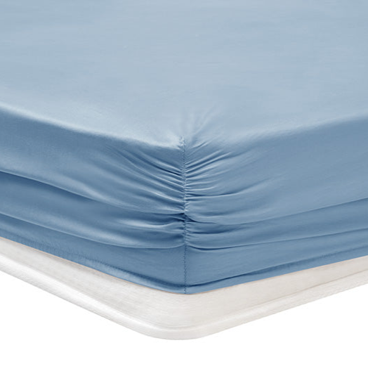 Shelly Maisy Fitted Sheet, Bamboo Sateen, blue, 120x200 cm