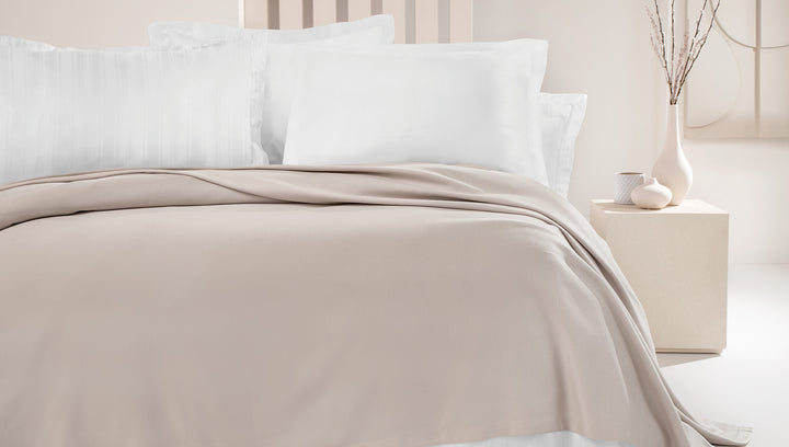 Bamboo Luxury Throw Blanket Anders, Beige, 200x220 cm