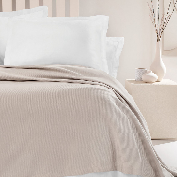 Bamboo Luxury Throw Blanket Anders, Beige, 200x220 cm