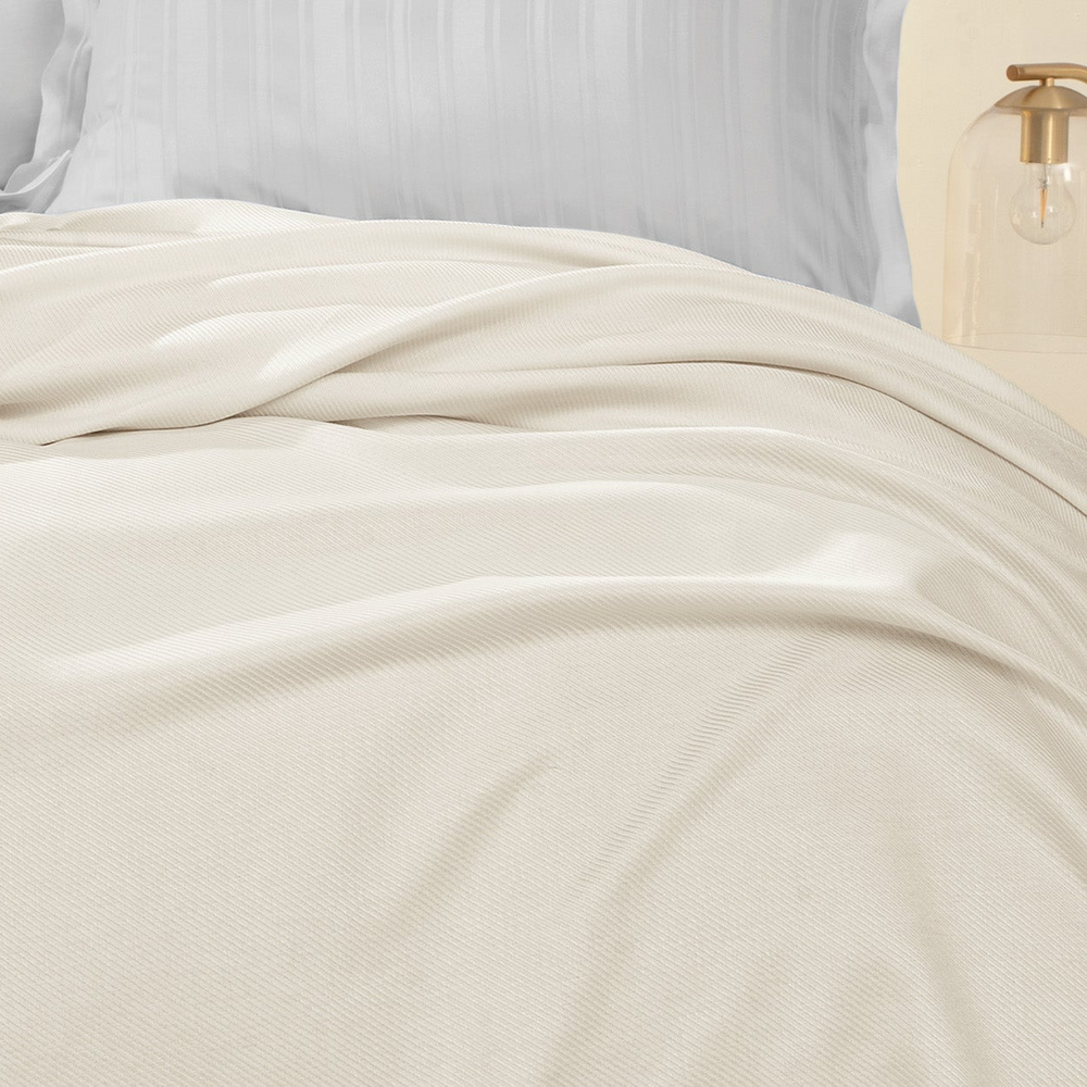 Bamboo Luxury Throw Blanket Anders, Cream, 160x220 cm