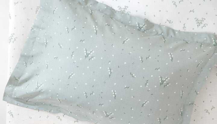 Bamboo Throw Set Ramona, with Fitted Sheet and Pillowcase, Light Green, 160x220 cm