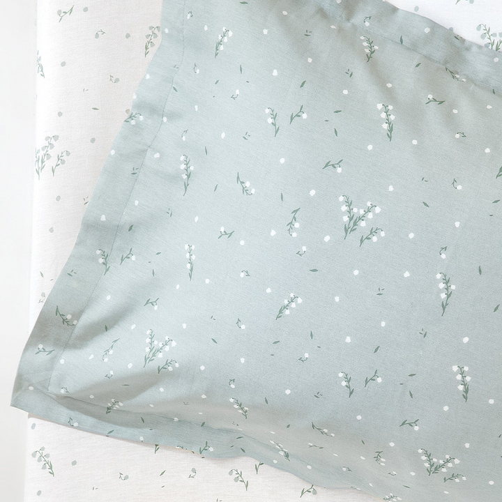 Bamboo Throw Set Ramona, with Fitted Sheet and Pillowcase, Light Green, 160x220 cm