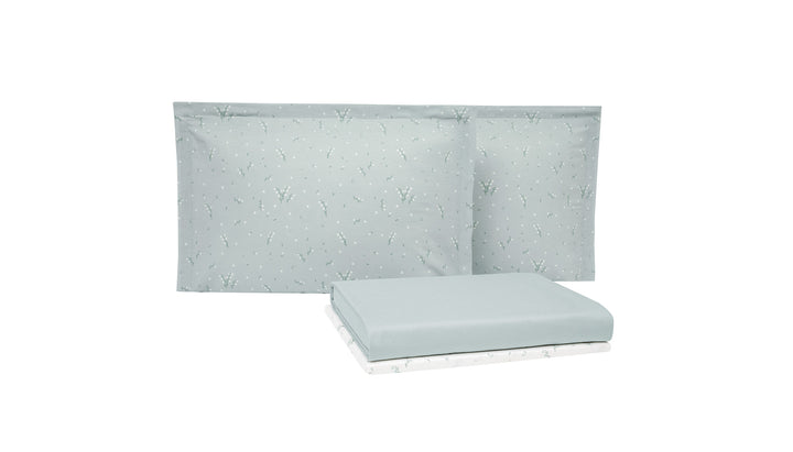 Bamboo Throw Set Ramona, with Fitted Sheet and Pillowcase, Light Green, 160x220 cm