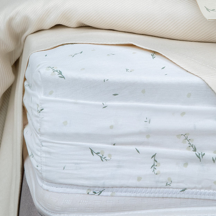 Bamboo Throw Set Ramona, with Fitted Sheet and Pillowcase, Beige, 200x220 cm