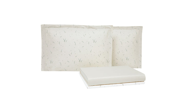 Bamboo Throw Set Ramona, with Fitted Sheet and Pillowcase, Beige, 200x220 cm