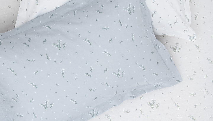 Bamboo Throw Set Ramona, with Fitted Sheet and Pillowcase, Light Blue, 160x220 cm