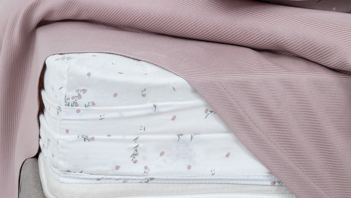 Bamboo Throw Set Ramona, with Fitted Sheet and Pillowcase, Light Purple, 160x220 cm