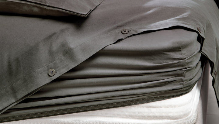 Duvet Cover Set Plain, 100% Renforcé Cotton, Anthracite, 240x220 cm