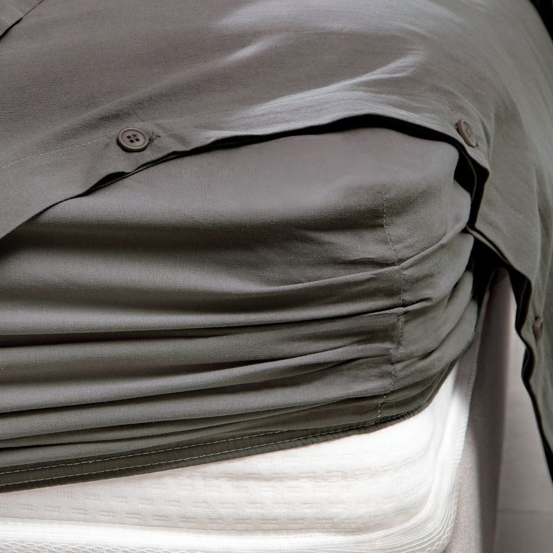 Duvet Cover Set Plain, 100% Renforcé Cotton, Anthracite, 240x220 cm