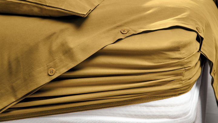 Duvet Cover Set Plain, 100% Renforcé Cotton, Saffron, 160x220 cm
