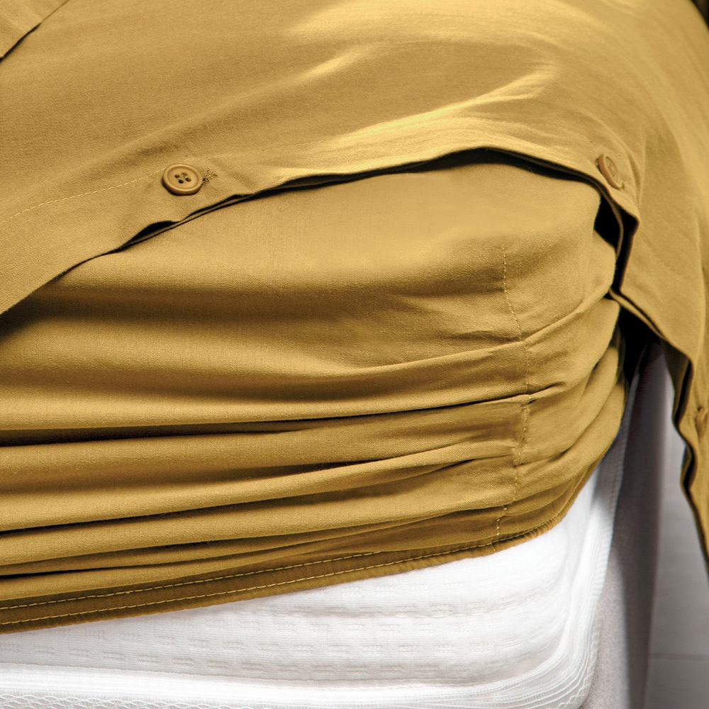 Duvet Cover Set Plain, 100% Renforcé Cotton, Saffron, 240x220 cm