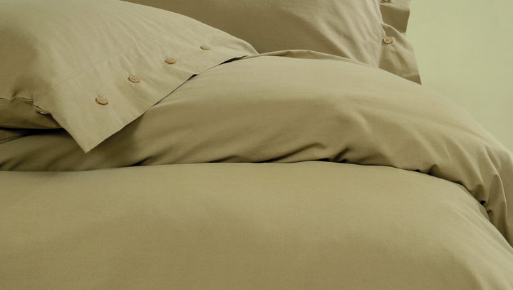 Duvet Cover Set Plain, 100% Renforcé Cotton, Green, 160x220 cm