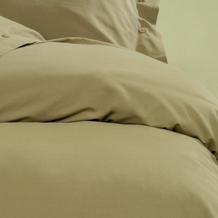 Duvet Cover Set Plain, 100% Renforcé Cotton, Green, 160x220 cm