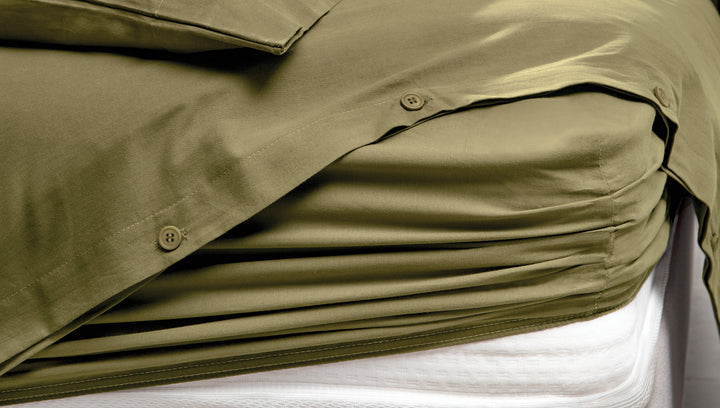 Duvet Cover Set Plain, 100% Renforcé Cotton, Green, 160x220 cm