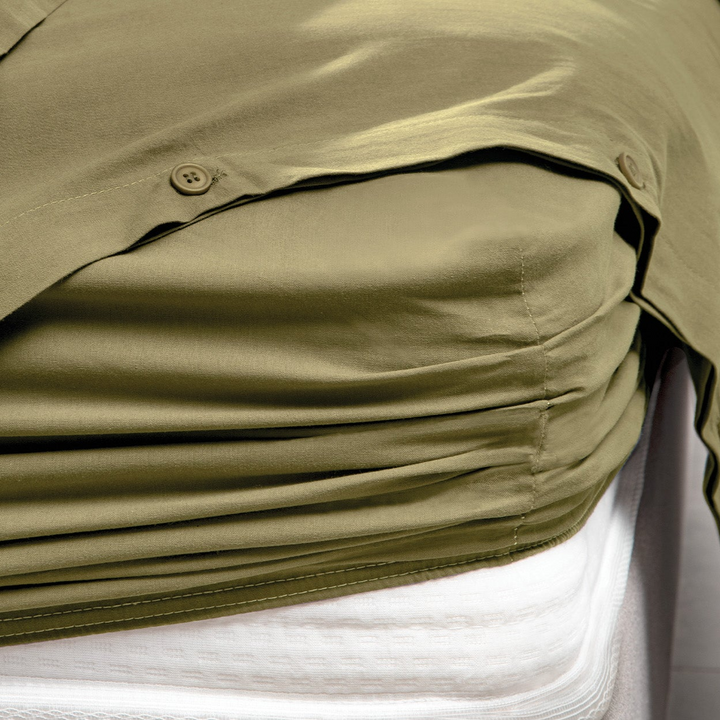 Duvet Cover Set Plain, 100% Renforcé Cotton, Green, 160x220 cm