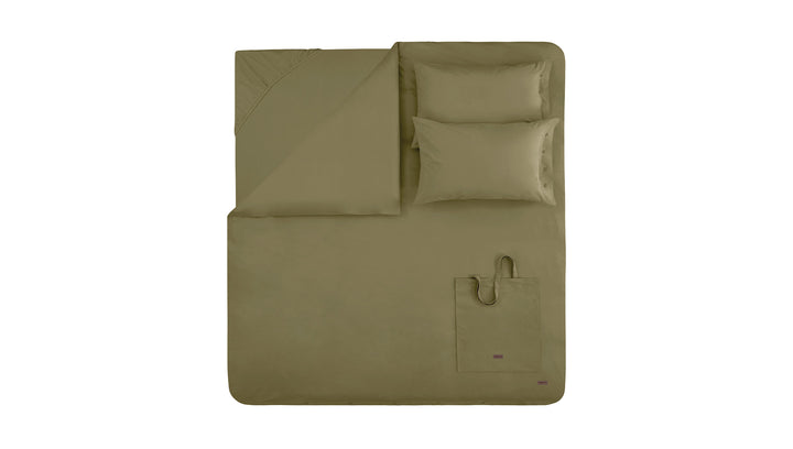 Duvet Cover Set Plain, 100% Renforcé Cotton, Green, 160x220 cm