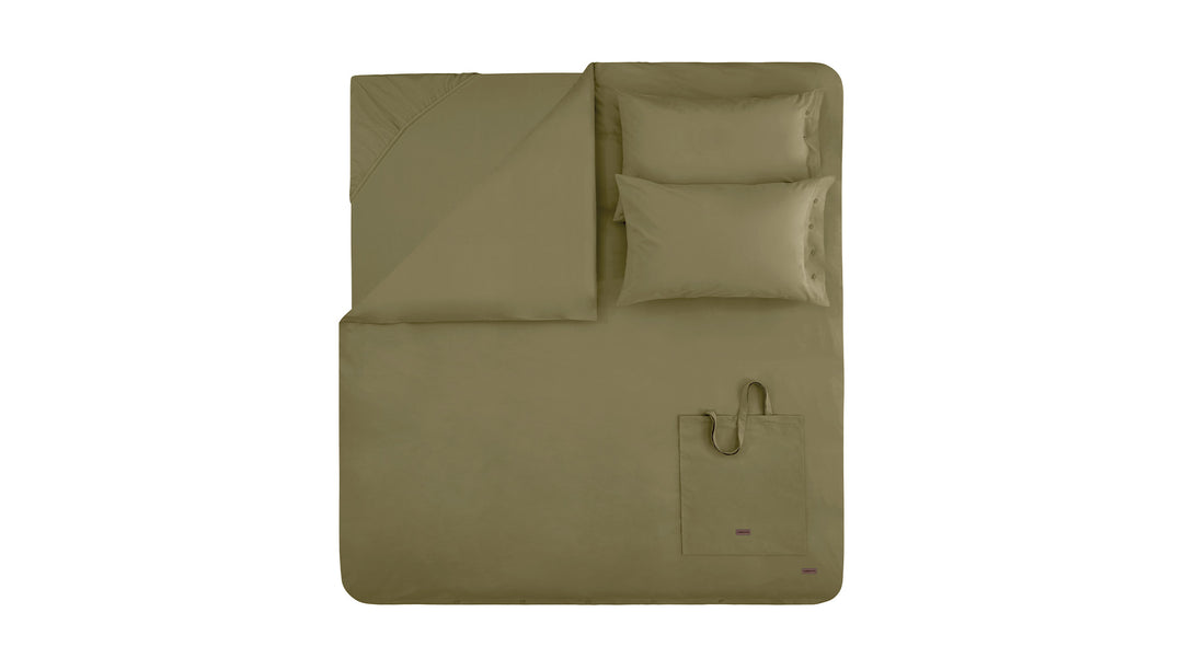 Duvet Cover Set Plain, 100% Renforcé Cotton, Green, 200x220 cm