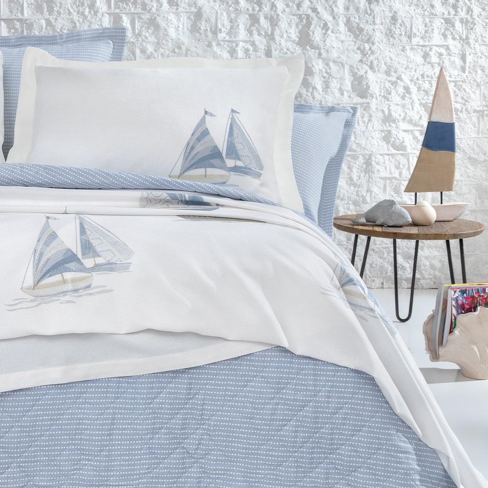 Cotton Bedspread Set Morian, with Throw, Fitted Sheet and Pillowcases, 170x230 cm