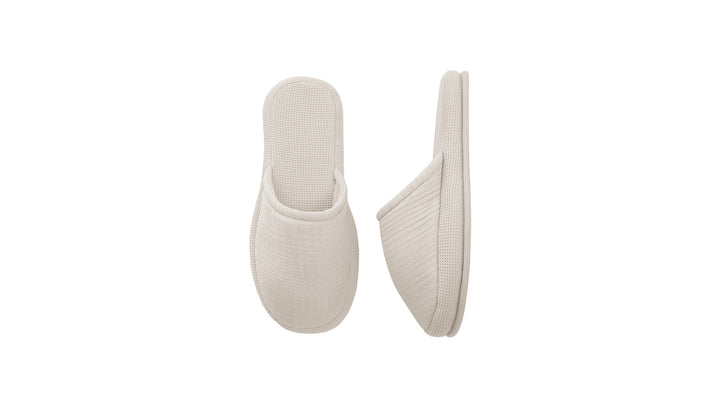 Waffle Slippers Harold, 100% Cotton, natural color, size 36-38