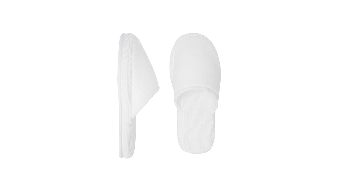 Waffle Slippers Harold, 100% Cotton, white, size 42-44