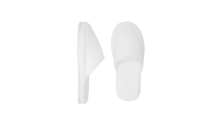 Waffle Slippers Harold, 100% Cotton, white, size 42-44