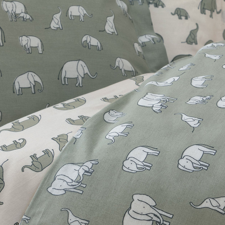 Baby Bedding Set Poovey, for Crib, 100% Renforcé Cotton, light green 100x150 cm