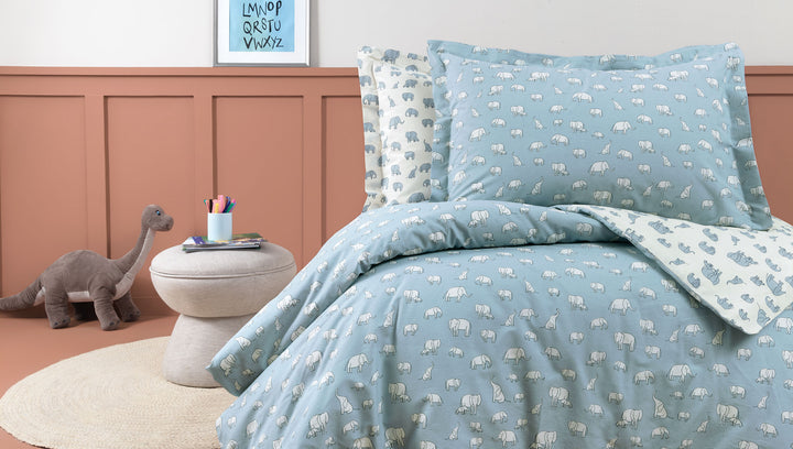 Kids' Bedding Set Poovey, 100% Renforcé Cotton, blue, 160x220 cm