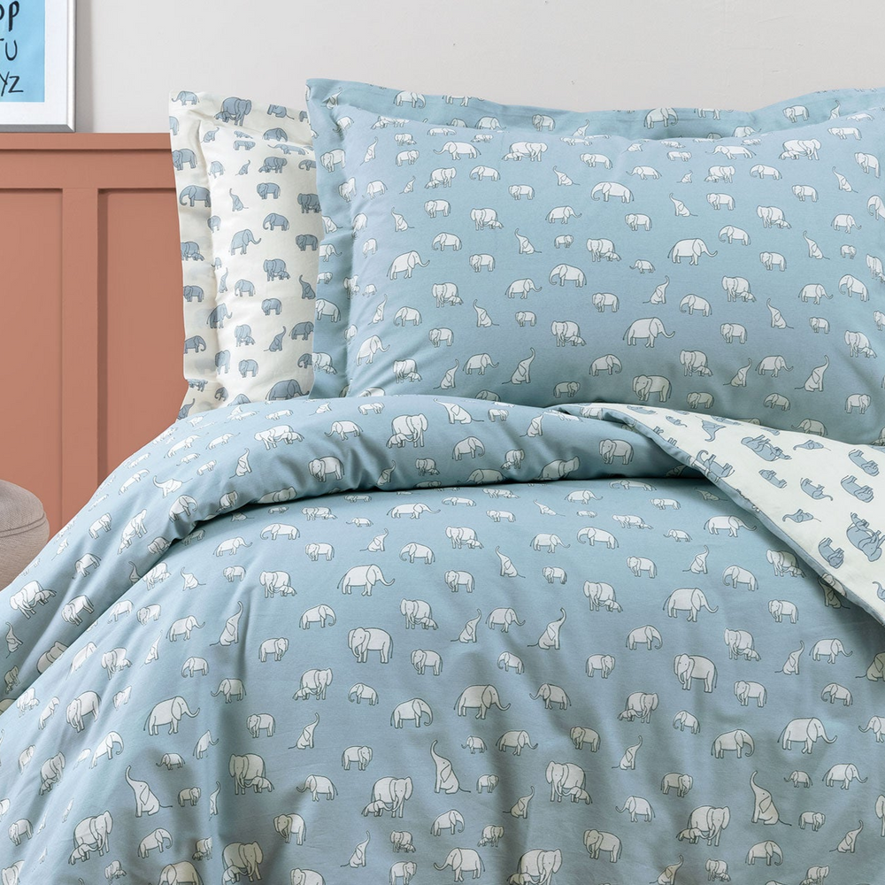 Kids' Bedding Set Poovey, 100% Renforcé Cotton, blue, 160x220 cm