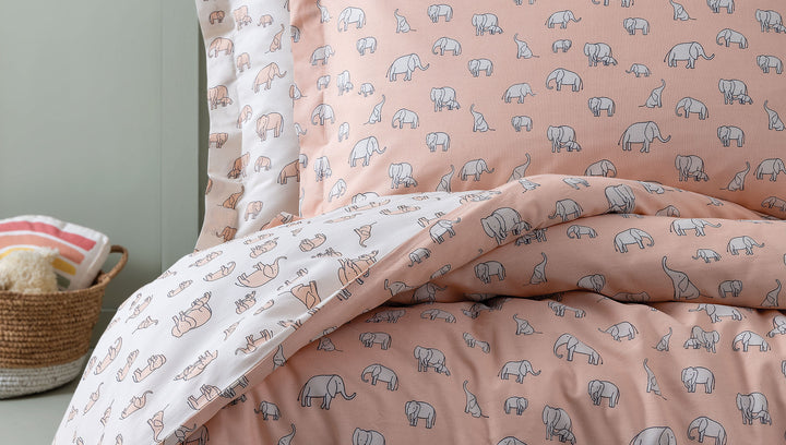 Kids' Bedding Set Poovey, 100% Renforcé Cotton, pink, 160x220 cm